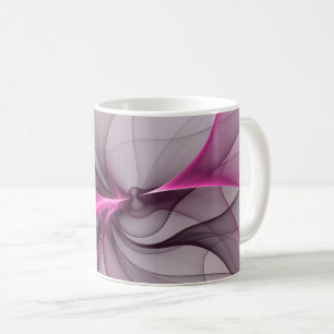 Elegantes Chaos Moderne Abstrakte Pinke Fraktal-Ku Kaffeetasse