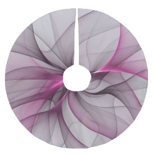 Elegantes Chaos moderne abstrakte rosa fraktale Ku Polyester Weihnachtsbaumdecke