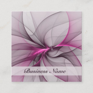 Elegantes Chaos moderne abstrakte rosa fraktale Ku Quadratische Visitenkarte