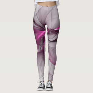 Elegantes Chaos moderne abstrakte rosa Fraktalkuns Leggings