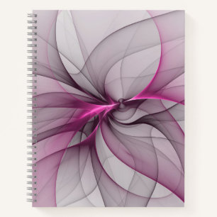 Elegantes Chaos moderne abstrakte rosa Fraktalkuns Notizbuch