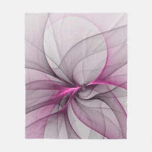 Elegantes Chaos Modernes Abstraktes Rosa Fraktal K Fleecedecke