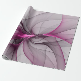 Elegantes Chaos Modernes Abstraktes Rosa Fraktal K Geschenkpapier