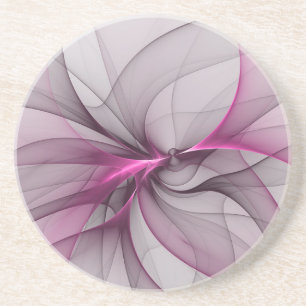 Elegantes Chaos Modernes Abstraktes Rosa Fraktal K Getränkeuntersetzer