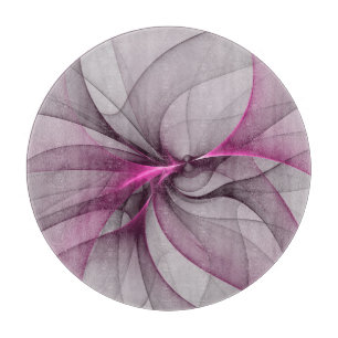 Elegantes Chaos Modernes Abstraktes Rosa Fraktal K Schneidebrett