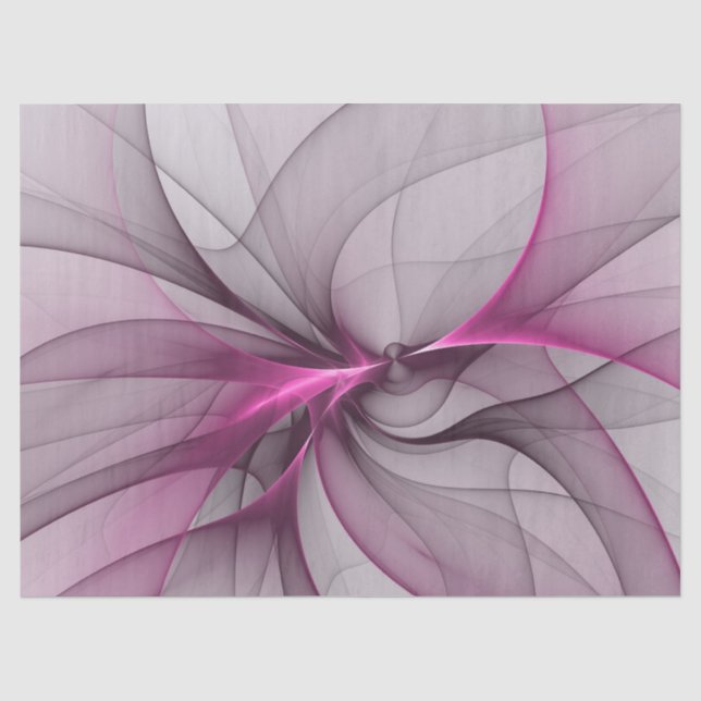 Elegantes Chaos Modernes Abstraktes Rosa Fraktal K Seidenpapier (Vorderseite)