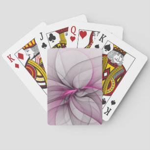 Elegantes Chaos Modernes Abstraktes Rosa Fraktal K Spielkarten