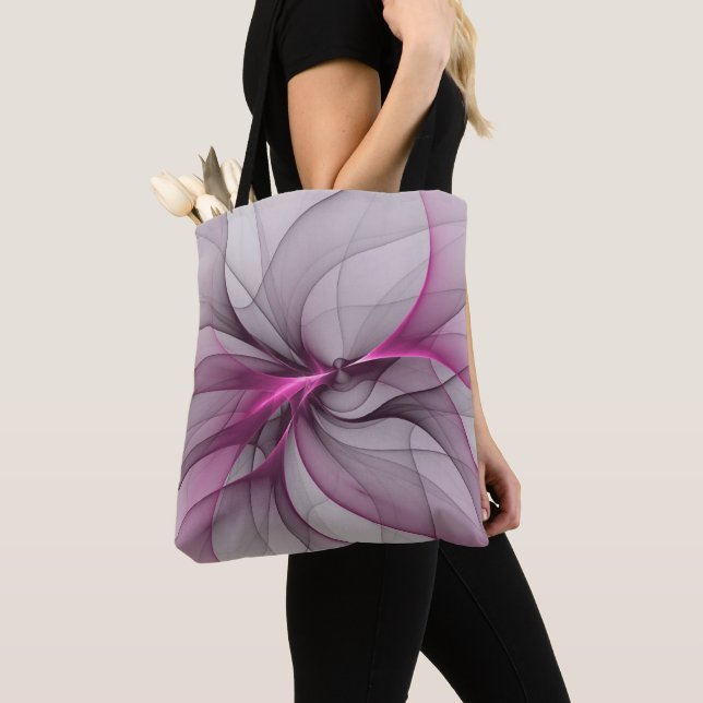 Elegantes Chaos Modernes Abstraktes Rosa Fraktal K Tasche (Von Nahem)