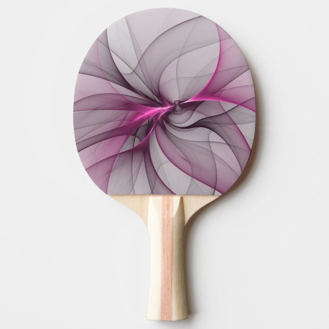 Elegantes Chaos Modernes Abstraktes Rosa Fraktal K Tischtennis Schläger (Vorderseite)