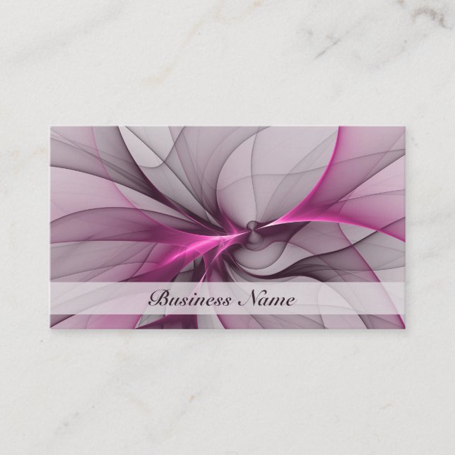 Elegantes Chaos Modernes Abstraktes Rosa Fraktal K Visitenkarte (Vorderseite)