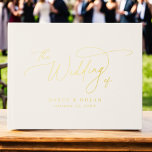 Elegantes Charm Ivory Gold Foil Wedding Gästebuch<br><div class="desc">Dieses elegante Gästebuch aus Elfenbein mit Goldfolie ist perfekt für eine einfache Hochzeit. Das moderne minimalistische Design besticht durch zeitlos luxuriöse,  gepresste Goldfolie und romantische Kalligraphie mit böhmischem Märchenstil auf Elfenbeincreme-Hintergrund. Personalisieren Sie Ihr Hochzeitsguestbook mit den Namen des Paares und dem Hochzeitstag.</div>