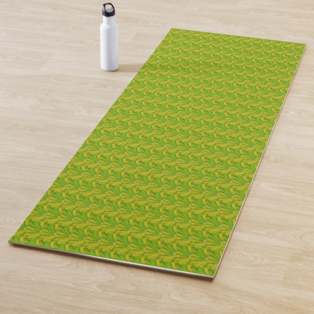 Elegantes Chartreuse-Grün-Blumenmuster Yogamatte (Beispiel)