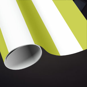 Elegantes Chartreuse- und Weiß-Streifenmuster Geschenkpapier