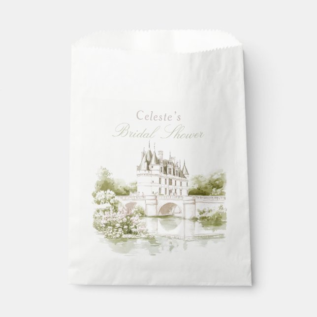 Elegantes Chateau Französische Romantik Brautparty Geschenktütchen (Vorderseite)