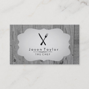 Elegantes Chef-Catering-Retro-Messer Gabel Holz Gr Visitenkarte