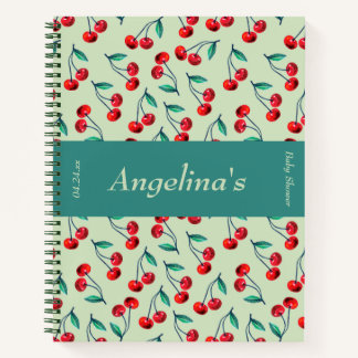 Elegantes Cherry Baby Shower Gift List-Notebook Notizbuch