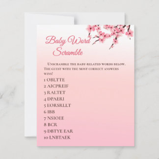 Elegantes Cherry Blossom Baby Word Scramble Game