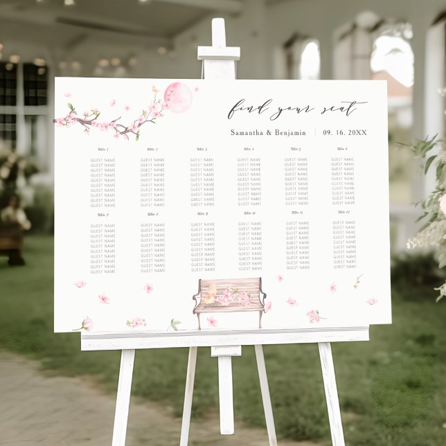 Elegantes Cherry Blossom Hochzeitssattel Poster (Von Creator hochgeladen)