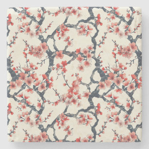Elegantes Cherry Blossom Nahtloses Muster (13) Steinuntersetzer