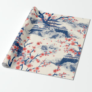 Elegantes Cherry Blossom Nahtloses Muster (15) Geschenkpapier