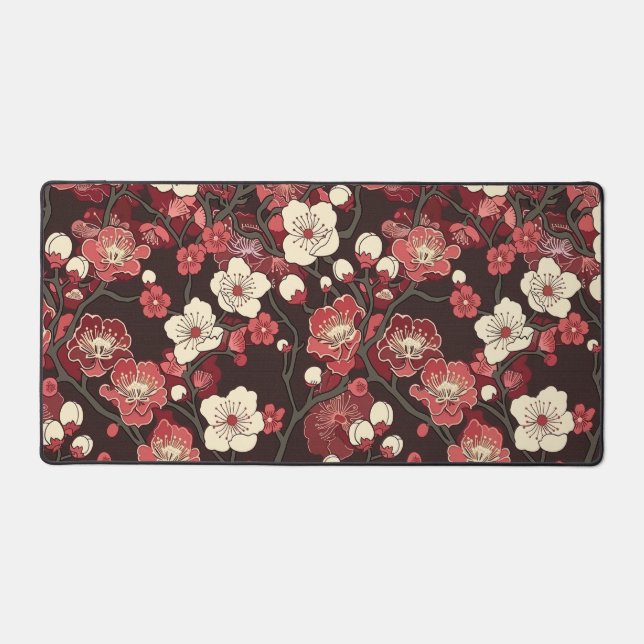 Elegantes Cherry Blossom Nahtloses Muster (16) Schreibtischunterlage (Vorderseite)