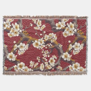 Elegantes Cherry Blossom Nahtloses Muster (17) Decke