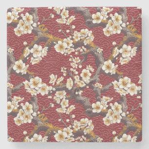 Elegantes Cherry Blossom Nahtloses Muster (17) Steinuntersetzer