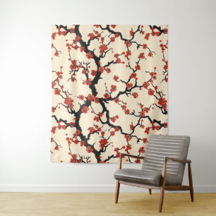 Elegantes Cherry Blossom Nahtloses Muster (1) Wandteppich
