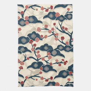 Elegantes Cherry Blossom Nahtloses Muster (2) Geschirrtuch