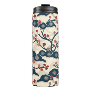 Elegantes Cherry Blossom Nahtloses Muster (2) Thermosbecher