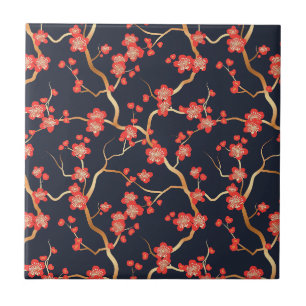 Elegantes Cherry Blossom Nahtloses Muster (3) Fliese