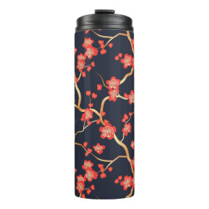 Elegantes Cherry Blossom Nahtloses Muster (3) Thermosbecher