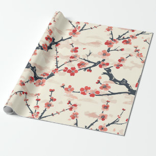 Elegantes Cherry Blossom Nahtloses Muster (5) Geschenkpapier