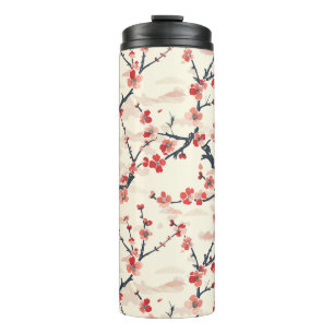 Elegantes Cherry Blossom Nahtloses Muster (5) Thermosbecher