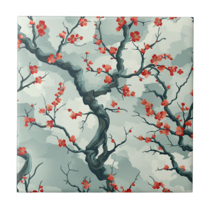 Elegantes Cherry Blossom Nahtloses Muster (7) Fliese