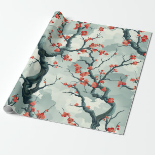 Elegantes Cherry Blossom Nahtloses Muster (7) Geschenkpapier