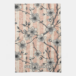 Elegantes Cherry Blossom Sakura - Rosa & Weiß Geschirrtuch