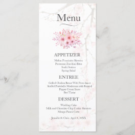 Elegantes Cherry Blossom Wedding Menu Menükarte