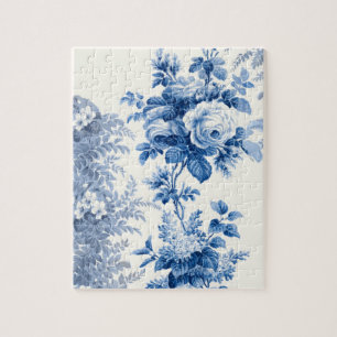 Elegantes Chic Blau Rosen und Farne