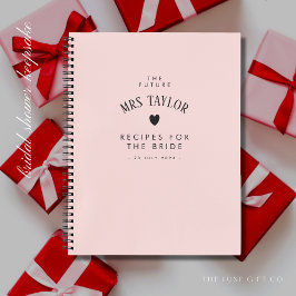 Elegantes Chic Blush Brautparty Rezept Notizbuch