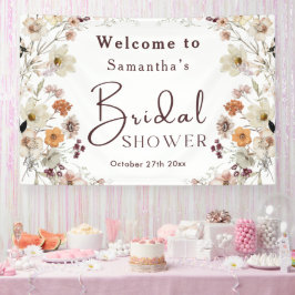 Elegantes Chic Boho Rustic Wildblume Brautparty Banner