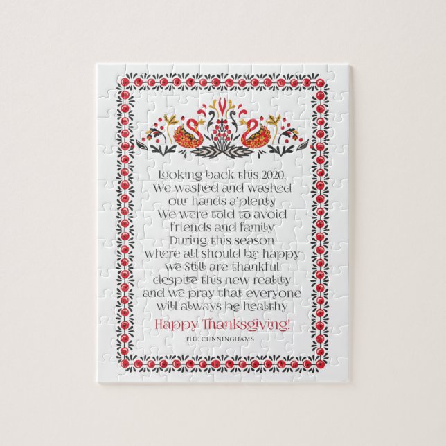 Elegantes Chic Botanicals Erntedank Gedicht (Vertikal)