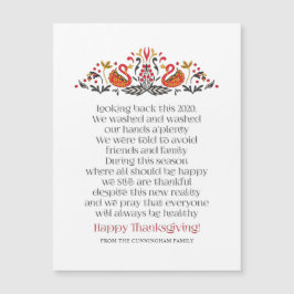 Elegantes Chic Botanicals Erntedank Gedicht Magnetkarte
