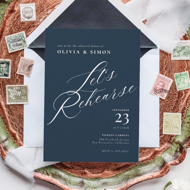 Elegantes Chic Calligraphy Probe Dinner Einladung (Von Creator hochgeladen)