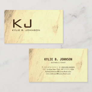 Elegantes Chic Cream Marmor Monogramm Name Visitenkarte