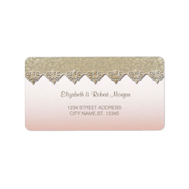 Elegantes Chic Damask Hochzeitslabel Adressaufkleber