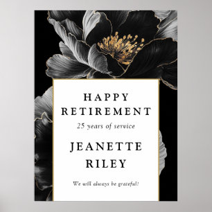 Elegantes Chic Floral Happy Retirement Willkommens Poster