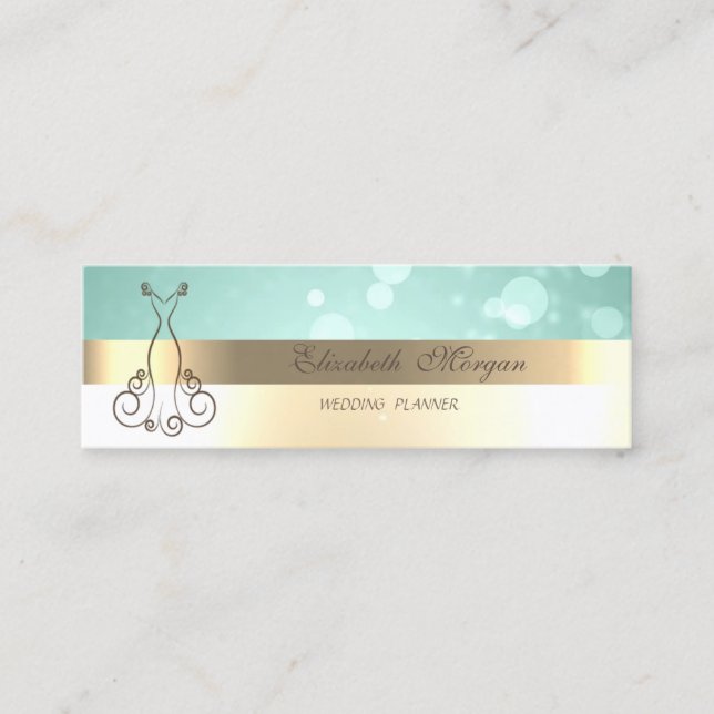 Elegantes Chic Glamorouse, Imitate Gold, Bokeh, Kl Mini Visitenkarte (Vorderseite)