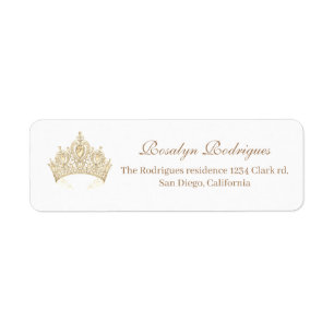 Elegantes Chic Gold Crown Script