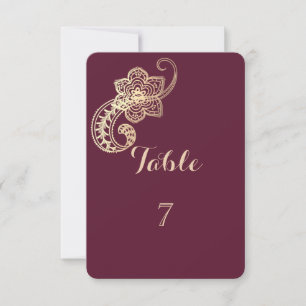 Elegantes Chic Gold Paisley Tischkarte Einladung